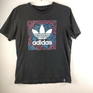 Adidas Adult Mens Medium Graphic Tee Logo Black Shirt Size M